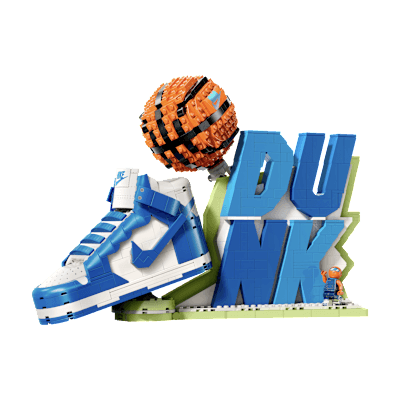Nike Dunk x LEGO sneaker-building kit in Blue with exclusive minifigure, style code MRMW43-008