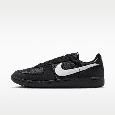 Nike Field General Ref in Black/Black/White colorway, overhead view showing clean court-inspired silhouette with minimal branding.